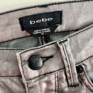 Bebe size 26 pants Metallic Shimmer Gold